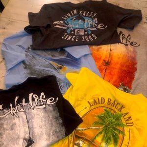 Lot Salt life fishing shirts small medium fish